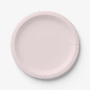 Delicate solid colour plain blushing pink paper plate