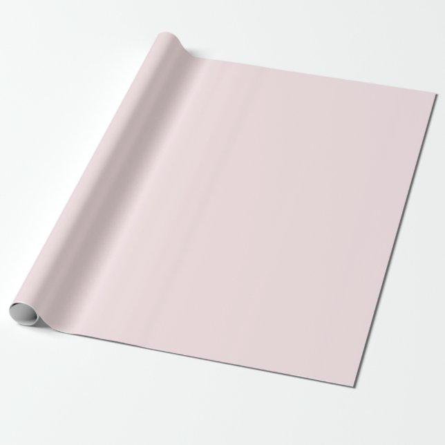 Delicate solid colour plain blushing pink wrapping paper (Unrolled)