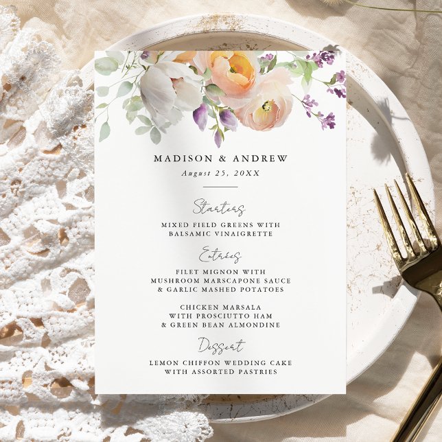 Delicate Spring Floral Wedding Menu (Creator Uploaded)