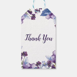 Delicate Spring Flowers Purple Floral Favour Gift Tags