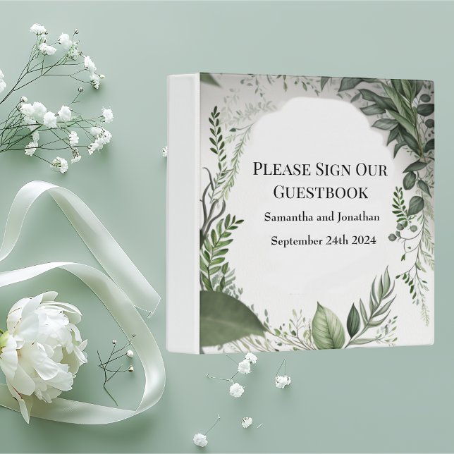 Delicate Spring Leaves Encircling  Guest Book  Binder (Creator Uploaded)