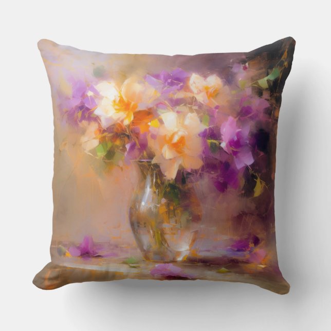 Delicate Still Life  Throw Pillow (Front)