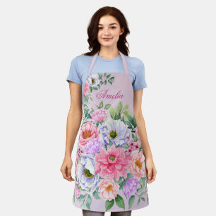 Delicate Summer Garden Party Flowers  Apron