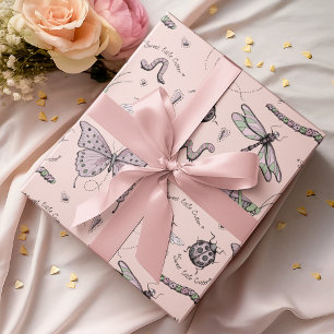 Delicate Sweet Little Critter Feminine Blush Pink  Wrapping Paper