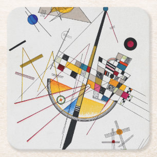Delicate Tension No.85, Wassily Kandinsky Square Paper Coaster