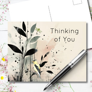 Delicate Thoughts Botanical Bird Postcard