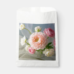Delicate Timeless Elegant Pink Flowers Favour Bag