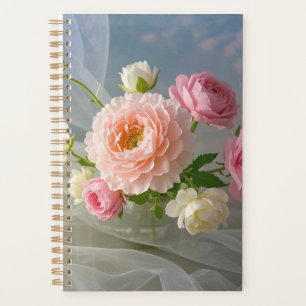 Delicate Timeless Elegant Pink Flowers Planner