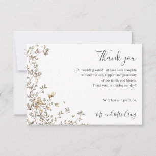 Delicate Tiny Green leaves green Wedding thank you