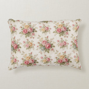 🌹 Delicate Tiny Rose Vintage Garden Style 🌹 Accent Pillow