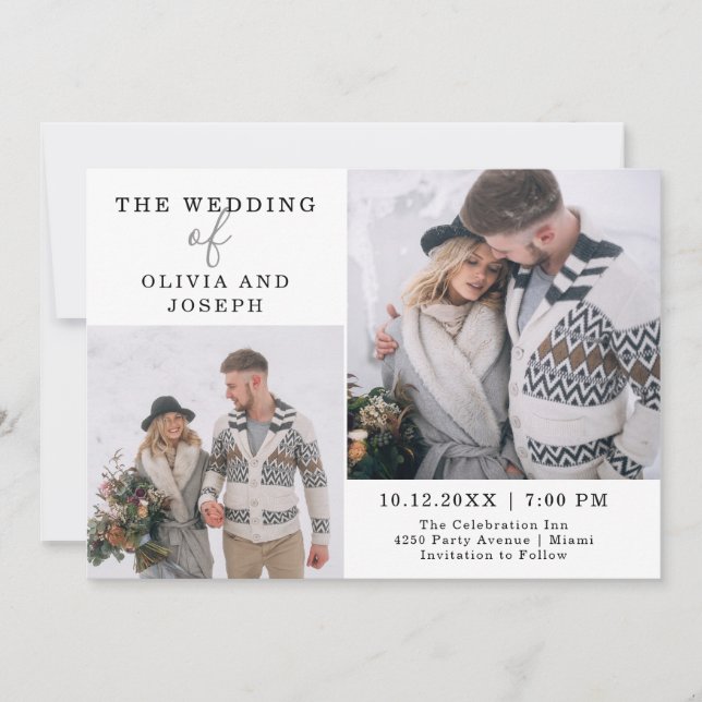 Delicate | Two Photo Wedding Invitation (Front)