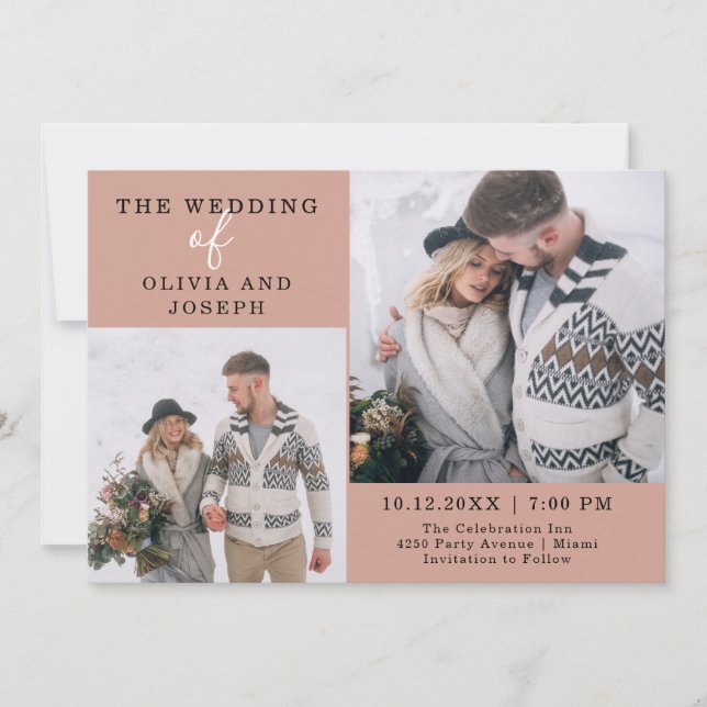 Delicate | Two Photo Wedding Invitation (Front)