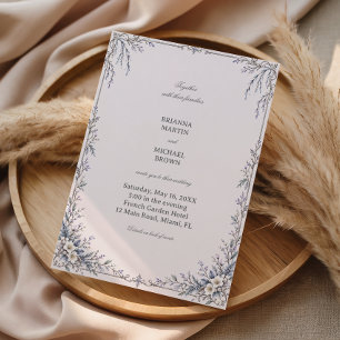 Delicate Vines Trace Silver Elegance Invitation
