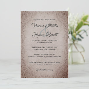 Delicate Vintage Chic Wedding Invitation
