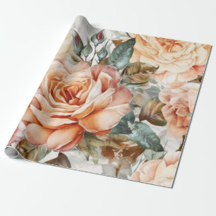 Delicate Vintage Peach Wrapping Paper
