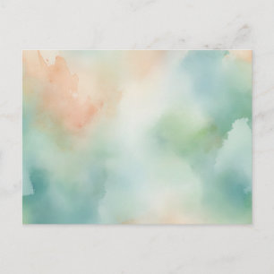 Delicate Watercolor Background with Pastel Wash Postcard