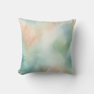 Delicate Watercolor Background with Pastel Wash Throw Pillow