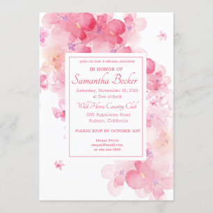 Delicate Watercolor Floral Bridal Shower Invitation