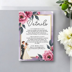 Delicate Watercolor Floral Bride And Groom Wedding Enclosure Card