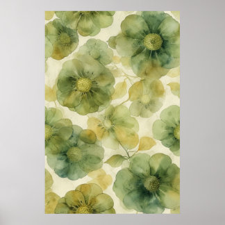 Delicate Watercolor Floral Design Poster