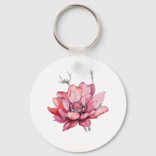 Delicate Watercolor Floral Keychain