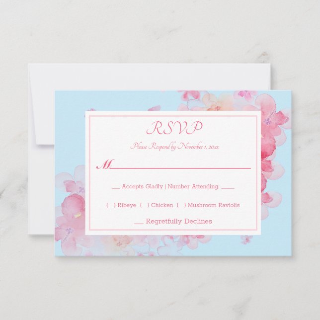 Delicate Watercolor Floral RSVP Card (Front)