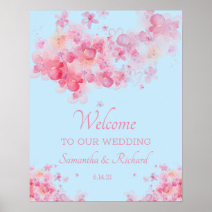 Delicate Watercolor Floral Wedding Poster