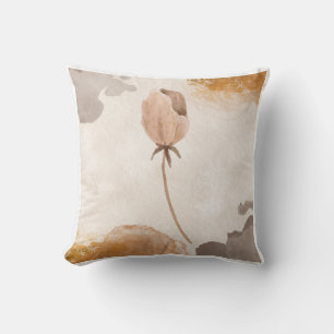 Delicate Watercolor Flower Illustration Throw Pillow