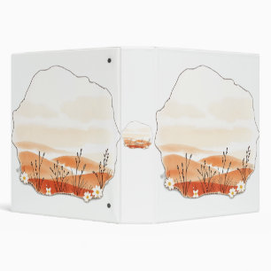 Delicate Watercolor Landscape with Botanicals Binder