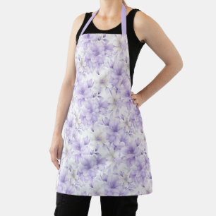 Delicate Watercolor Purple Flowers  Apron