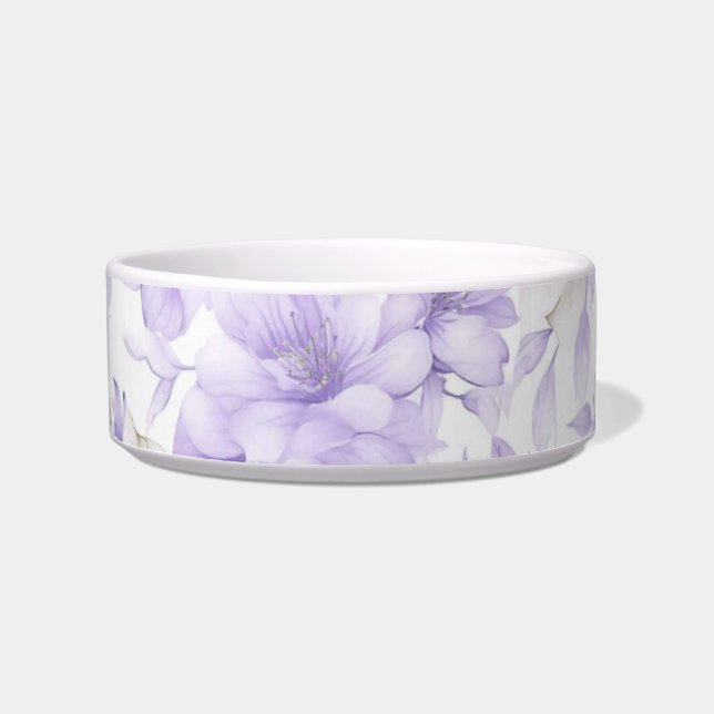 Delicate Watercolor Purple Flowers  Bowl (Front)