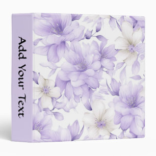 Delicate Watercolor Purple Flowers Personal Binder