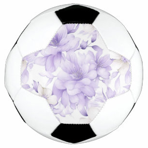 Delicate Watercolor Purple Flowers  Soccer Ball