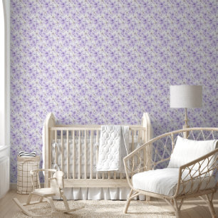 Delicate Watercolor Purple Flowers Wallpaper