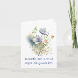 Delicate Watercolor Spring Mix Floral Warm Wishes Card