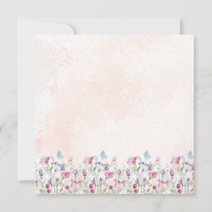 Delicate Watercolor Wildflower Pink Blank Card