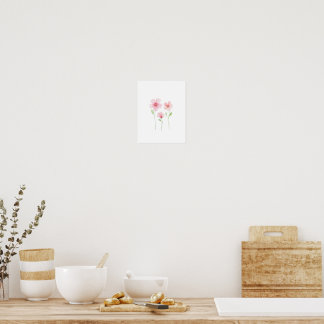 Delicate Watercolor Wildflowers Poster