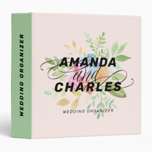 Delicate watercolors flowers bouquet binder