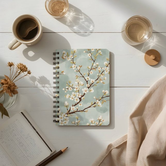 Delicate White Blossom Branch Botanical  Notebook (Creator Uploaded)
