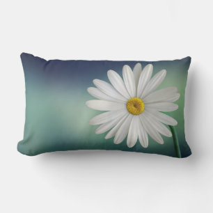 Delicate White Daisy Lumbar Pillow