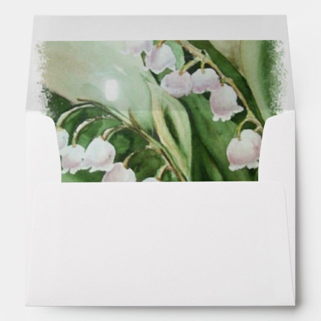 DELICATE WHITE LILY OF THE VALLEY ENVELOPE (Back (Bottom))