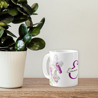 Delicate White Orchid Flowers Customizable Coffee Mug
