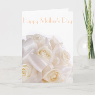 Delicate White Roses Mother's Day Card