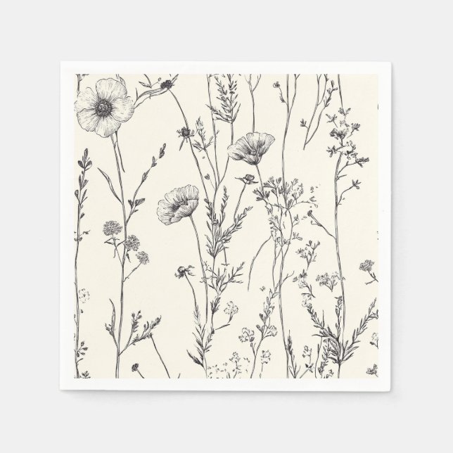 Delicate wild flowers napkin (Front)