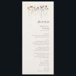 Delicate Wildflower | Beige Garden Wedding Dinner Menu<br><div class="desc">This delicate wildflower | beige garden wedding dinner menu is perfect for your simple, whimsical boho rainbow summer wedding. The bright, enchanted pink, yellow, orange, and gold colour florals give this product the feel of a minimalist elegant vintage hippie spring garden. The modern design is artsy and delicate, portraying a...</div>