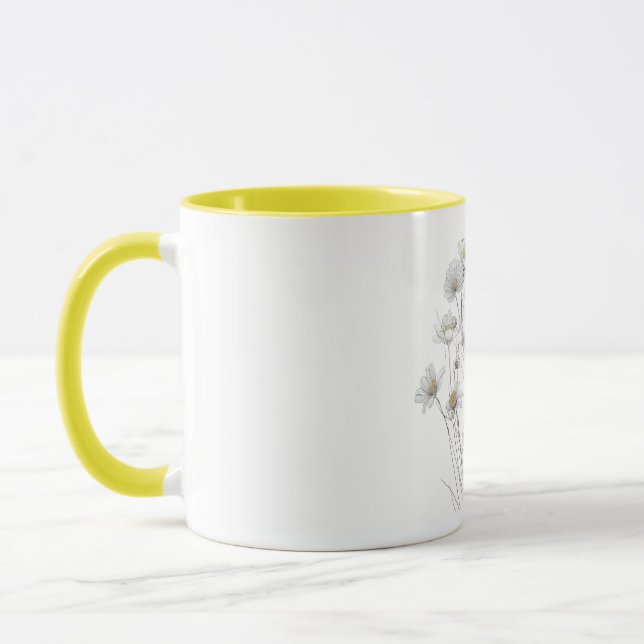 Delicate Wildflower Botanical Sketch Mug (Left)
