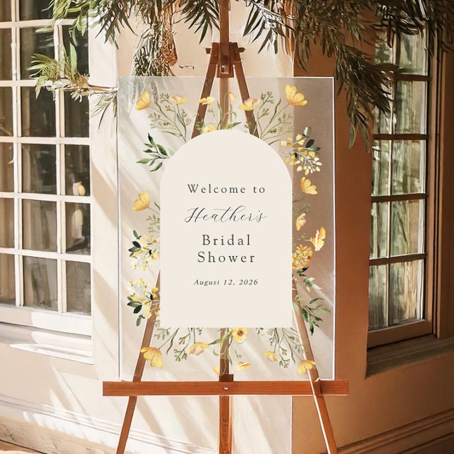 Delicate Wildflower Bridal Shower Welcome Acrylic Sign (Creator Uploaded)