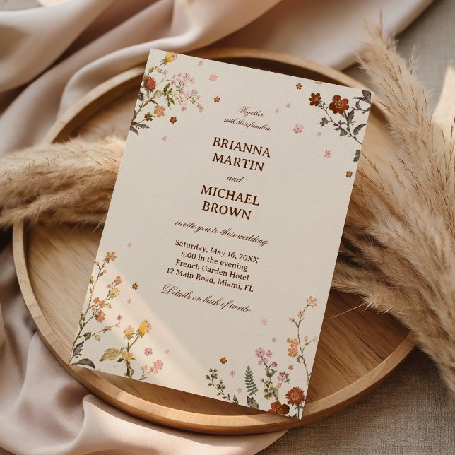 Delicate Wildflower Elegant Invitation (Creator Uploaded)