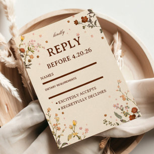 Delicate Wildflower Elegant RSVP Card