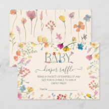 Delicate Wildflower floral garden Diaper Raffle